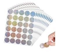 FINGERINSPIRE 12Sheet 360Pcs Holographic Shiny Scratch Off Stickers Labels 25mm Sparkle Round Dot Scratch Off Stickers Self Adhesive Scratch Off Cards for Tickets DIY, Gender Reveal, Reward Programs