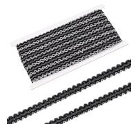 FINGERINSPIRE 13.1Yards/12m Black Gimp Braid Trim 15mm Wide Polyester Metallic Braid Edge Woven Braid Fabric Trim Woven S Wave Lace Ribbon for Sewing Hand DIY Crafts Costume Home Decorative