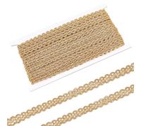 FINGERINSPIRE 13.1Yards/12m Gold Gimp Braid Trim 15mm Wide Polyester Metallic Braid Edge Woven Braid Fabric Trim Woven S Wave Lace Ribbon for Sewing Hand DIY Crafts Costume Home Decorative