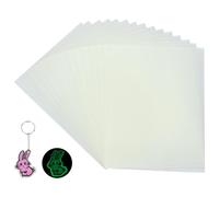 FINGERINSPIRE 15PCS Glow in The Dark Plastic Heat Shrink Sheets 20x14.5cm Rectangle WhiteSmoke Night Glowing Shrink Plastic Sheets Film for DIY Crafts Creative Handicraft Supplies Crafting Material