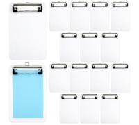 FINGERINSPIRE 16 Pack Mini A6 Plastic Clipboards 7.28x4.72inch Portable Small White Clip Boards Rectangle White Plastic Clipboards for Home Office Portable Use Supplies