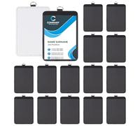 FINGERINSPIRE 16 Pack Sublimation ID Badge Holder 105x70x5mm Heat Transfer Blanks PU Leather ID Card Holder Vertical Ready Badge Holder with Platinum Metal Ring for Corporate Employee Customization