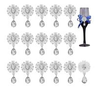 FINGERINSPIRE 16 Pcs Crystal Rhinestone Marquise for Brooches Making 25.5x48mm Crystal Teardrop Alloy Rhinestone Embellishment for Brooches DIY Flower Brooch Pin Set for Women Lady- No Pin