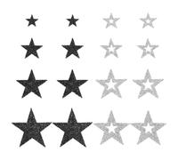 FINGERINSPIRE 16 Pcs Star Rhinestone Iron on Patches - 8 Styles - Black Silver Star Patch for Clothing Repair & Costume Accessories