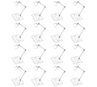 FINGERINSPIRE 16 Sets Action Figure Stand Assembly Clear Action Figure Display Holder with Rectangle Base Plastic Model Support Stand Doll Model Support Stand for 1/144 HG/RG Figure Model Display