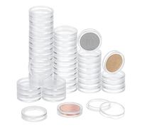 FINGERINSPIRE 160 Pcs Coin Capsules Holder for Collectors 16mm Plastic Coins Storage Box Clear Flat Round Coin Holder, Protective Cases for Coins Display & Organizer