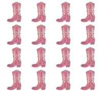 FINGERINSPIRE 16PCS Cowgirl Boot Patch Pink & White Boots Embroidery Cloth Patch Iron on/Sew on Boots Applique Patches Embroidery Western Long Boot Appliques for Jeans Coat Bag Hat Shoes Decoration