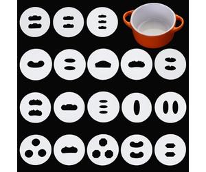 FINGERINSPIRE 18 PCS Handle Pattern Disc for Extruder Pottery Tool 2.22inch Flat Round Acrylic Clay Handle Setter White Hand-Held Clay Extruder Plates for Sculpting and Crafting Clay Extruder Gun