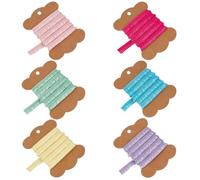 FINGERINSPIRE 18m Ruffle Elastic Lace Trim 6 Colors 10mm Wide Polyamide Pleated Elastic Lace Trims Ruffle Edge Decorative Clothing Trim with Ribbon Spool Ruffled Stretch Ribbon for DIY Sewing Crafts