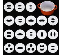 FINGERINSPIRE 18PCS Handle Pattern Disc for Extruder Pottery Tool 56.5mm Flat Round Acrylic Clay Handle Setter White Hand-Held Clay Extruder Plates for Sculpting and Crafting Clay Extruder Gun