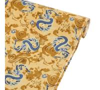 FINGERINSPIRE 1m Japanese Cotton Fabric 1.5m Wide Goldenrod Dragon Pattern Quilting Fabric Traditional Decorative Sewing Cloth for Gifts DIY and Home Decor