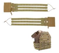 FINGERINSPIRE 1pair Vest Quick Release Skeletal Mesh Cummerbund Straps 585x132x18.5mm Dark Green Nylon Tactical Vest Belt Cummerbund Strap Side Belt for JPC XPC NCPC Vests Tactical Equipments Supplies