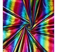 FINGERINSPIRE 1x1.5m Hologram Iridescent Stretch Fabric 2 Way Rainbow Sparkly Polyester Striped Reflective by The Yard Mermaid for DIY Clothing Crafting Decoration (DIY-WH0034-57-EU18)