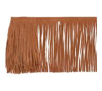 FINGERINSPIRE 2.74m Double Side Velvet Fringe Trim 20cm Wide Coconut Brown Deer Velvet Double Faced Decor Fringe Ribbon Sewing Tassel Fringe for Handmade Bags Dresses Curtain Embellishment