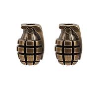 FINGERINSPIRE 2 PCS Grenade Knife Lanyard Beads, 20x14mm, Brass, Hexagonal with Rounded Top, CRAFT_BEAD, Bead, Bronze