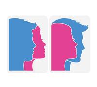 FINGERINSPIRE 2 Pcs Man and Woman Faces Painting Stencil 21x29.7cm Reusable Boy Girl Pattern Drawing Template DIY Human Silhouette Deoration Stencil for Painting on Wood Wall Fabric Furniture