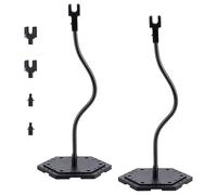 FINGERINSPIRE 2 Set Black Action Figure Stand Hexagon Plastic Base with Metal Flexible Snake Bone Support and Four Claws Waist Clips Action Figures Model Display Holder for HG RG 1/144 Figures