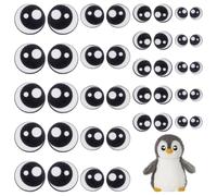FINGERINSPIRE 20 Pairs Felt Eyes Appliques for Crochet Stuffies and Plushies 4 Sizes Round Black Color Felt Craft Doll Eyes Sewing Patches DIY Doll Puppet and Plush Animal Making Supplies