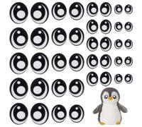 FINGERINSPIRE 20 Pairs Felt Eyes Patches for Crochet Stuffies and Plushies 4 Sizes Oval Black Color Felt Craft Doll Eyes Sewing Applique DIY Doll Puppet and Plush Animal Making Supplies