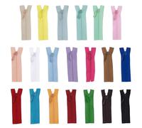 FINGERINSPIRE 20 PCS Tiny Zippers for Doll Sewing Clothes 6cm Long 20 Colors Nylon Zipper Fastener with Alloy Zipper Puller Colorful Mini Zippers for Clothes Wallet DIY Sewing Accessories