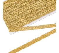 FINGERINSPIRE 20 Yards/18.3m Metallic Braid Trim 15mm Wide Dark Goldenrod Decorative Gimp Trim Polyester Wave Embellishment Lace Trim DIY Sewing Ribbon for Party Clothes Curtain Dress Decoration