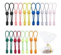 FINGERINSPIRE 20PCS Clay Bag Tie 10 Color Adjustable Bag Ties Elastic Cable Tie 13CM Green Orange Pink Black Reusable Cable Strap for Ceramic Bags DIY Crafts Cables Hose Organizer