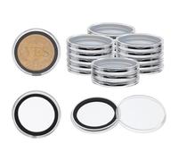 FINGERINSPIRE 20PCS Coin Capsules 38mm Black Ring Coin Holders No Rattle Coins Collection Case for 1oz Silver Dollars Morgan Peace Eisenhower Silver Dollars