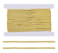 FINGERINSPIRE 20Yards/18.2M Twisted Cord Rope Trim 3-Ply 6mm in Diameter Twisted Cord Ribbon Yellow Braided Twisted Rope Polyester Twisted Trim Cord Rope for DIY Handmade Crafts Home Curtain Decor