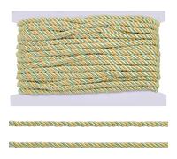 FINGERINSPIRE 20Yards/18.2M Twisted Cord Rope Trim 3-Ply 8mm in Diameter Twisted Cord Ribbon Light Goldenrod Yellow Braided Twisted Rope Polyester Twisted Trim Cord Rope for DIY Handmade Crafts Decor