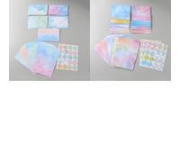 FINGERINSPIRE 225Pcs Watercolor Stationery Letter Writing Kit 11x14.5cm | 2 Styles Stationery Set Include 65 Envelopes 80 One Side Stationery Writing Papers 80 Round Dot Sticker for School Office Use