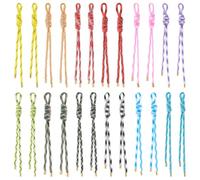 FINGERINSPIRE 24 Pcs Backpack Paracord Keychain Charm 12 Color Polyester Braided Cord Rope Bag Charms 18.5cm Handmade Rope Backpack Decoration Accessories for Purse Handbag Decoration Friends Sharing