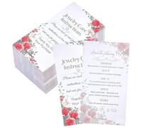 FINGERINSPIRE 240PCS Jewelry Instructions Cards 5x8.8cm Indian Red Floral Print Paper Instruction Cards Rectangle Display Card with Jewelry Care Tips for Sellers Online Shop Owners