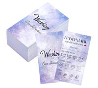 FINGERINSPIRE 240PCS Washing Care Instructions Cards 1.97x3.46inch Lilac Floral Print Paper Instructions Cards Rectangle Display Card with Clothes Washing Care Tips for Small Business Shop Owners