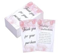 FINGERINSPIRE 240PCS Washing Instructions Cards 5x8.8cm Indian Red Floral Print Paper Instruction Cards Rectangle Display Card with Clothes Washing Instructions for Small Business Online Shop Owners