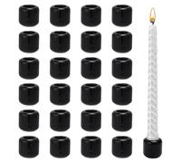 FINGERINSPIRE 24pcs Chime Candle Holders 18mm Inner Diameter Black Small Candle Holders Porcelain Candles Column Holder for Casting Chimes, Rituals, Spells, Vigil, Altar, Witchcraft, Wiccan Supplies