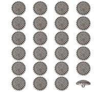 FINGERINSPIRE 24PCS Metal Blazer Button Set 20mm in Diameter Round Alloy Shank Buttons with 2mm Hole for Garment Accessories Flat Round Swirl Pattern Embellishment for Sewing DIY Clothes Decoration