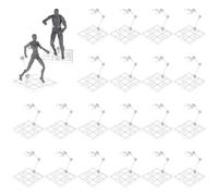 FINGERINSPIRE 24Pcs Plastic Action Figure Stand 8.1x8.1x11.5cm Clear Assembly Action Figure Display Holder Model Support Stand Universal Humanoid Model Display Holder Compatible with 1/144 HG RG SH