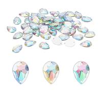 FINGERINSPIRE 250Pcs Teardrop Shape Acrylic Sew Rhinestone 18x13x3mm AB Color Crystals Bling Beads with Sew Hole Large Flat Back Crystals Jewels for Costume Making Cosplay