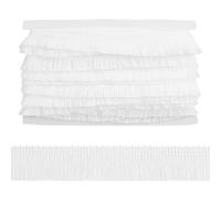 FINGERINSPIRE 25M/27Yards Macrame Tassel Lace Trim, 25mm Wide Polyester Fringe Tassel Lace Trim, WhiteSmoke Tassel Ribbon Sewing Macrame for Clothing Curtain Pillow Carpet Lamp Shade DIY