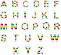 FINGERINSPIRE 26 PCS Letters Embroidered Applique Patch Letter A-Z Iron On/Sew On Patches Rainbow Letters Cloth Patch 26 English Alphabet Pattern Embroidered Patches for Repair Clothes DIY Decor