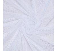 FINGERINSPIRE 2m Flower Tulle Fabric 1.5m Polyester White Floral Pattern Fabric by The Yard Decorative Clothing Making Accessories for Dress Costume Making DIY Crafts Home Party Decoration