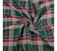 FINGERINSPIRE 2M Tartan Polycotton Fabric 1.45M Wide Green Red Plaid Pattern Fabrics Checkered Sewing Fabric Material for Shirts Scarves Clothing Sewing Table Cloth Accessories