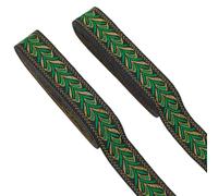 FINGERINSPIRE 2Pcs 14m Boho Jacquard Ribbon 26mm Wide Medium Sea Green Ethnic Style Embroidered Jacquard Trim Polyester Ribbons Fabric Trim for Sewing, Handmade Bag, Clothing Decoration