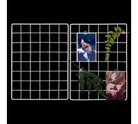 FINGERINSPIRE 2PCS 15.7x11.8inch Wire Grid Panel White Rectangle Photo Wall Display Board for Pictures Notes Organization Iron Grid Panel for Memory Photo Display Home Wall Decoration