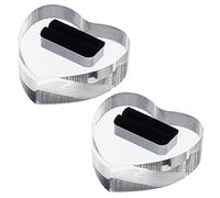 FINGERINSPIRE 2Pcs Acrylic Ring Display Stand Clear with Black Velvet 4.4x4.5cm Heart Shape Ring Showcase Wedding Ring Display Holder Ring Storage for Propose Marriage, Ring Tray for Store Tradeshow