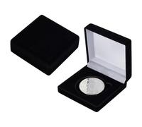 FINGERINSPIRE 2PCS Commemorative Coin Storage Cases for 49mm Coins Square EVA Covered Coin Display Boxes with Velveteen Black Coins Holder Display with Sponge Inside for Storage Organization