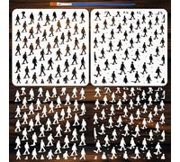 FINGERINSPIRE 2Pcs Crowd People Painting Stencils with Paintbrush 30x30cm inch People Silhouette Stencil Reusable PET Craft Stencils for Painting on Wood, Canvas, Scrapbook, Floor, Wall, Furniture