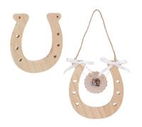 FINGERINSPIRE 2PCS Horseshoe Wooden Plaques 130x120x12mm Antique White Unfinished Wood Plaque Horseshoe Cutout Crafts Wooden Plaque for Wedding Anniversary Bridal Home Decor Craft Projects
