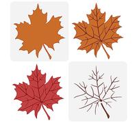 FINGERINSPIRE 2PCS Maple Leaf Stencils 30x30cm Large Layered Leaves Stencils Autumnn Plants Painting Templates Leaf with Laef Stem Stencil for Home Garden Farm Canvas Fabric Wood Clothes Painting