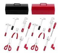 FINGERINSPIRE 2Pcs Miniature Doll House Tool Box & 16Pcs Dollhouse Tools Set 1:12 Miniature Alloy Tools Kit Doll House Home Repair Tool for Dollhouse Workshop Accessories & Model Ground Decorations